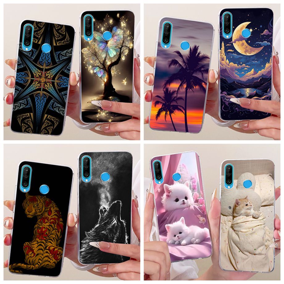 สําหรับ Huawei P30 Lite MAR-L01A ซิลิโคนการ์ตูนกันกระแทกกระเป๋าโทรศัพท์สําหรับ Huawei Nova 4e MAR-LX