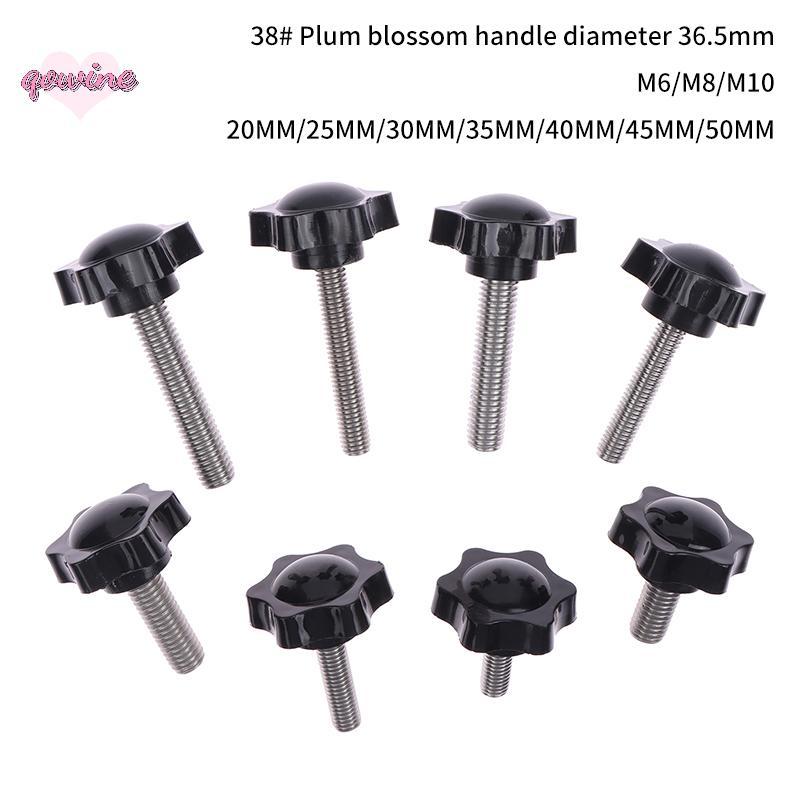 [qowine] อุปกรณ์อุตสาหกรรม 2 ชิ้น M6 M8 M10 38 # ด้าย Star Shaped Clamping Bolt Knob Bakelite พลาสติ