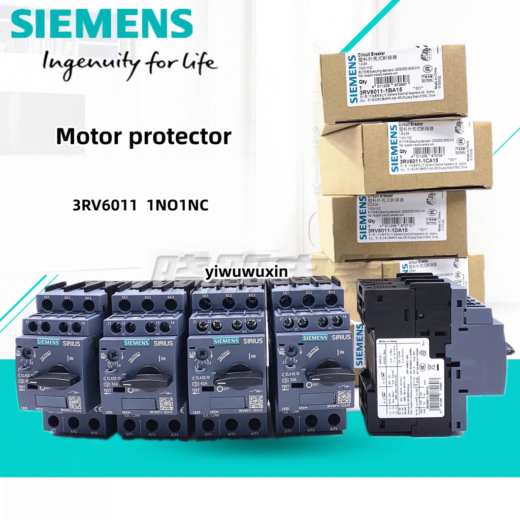 SIEMENS Circuit Breaker 3RV601-0FA15/0GA15/0HA15/0JA15/1KA15/4A15 0.36-0.5 A 0.45-0.63 A 1.1-1.6 A