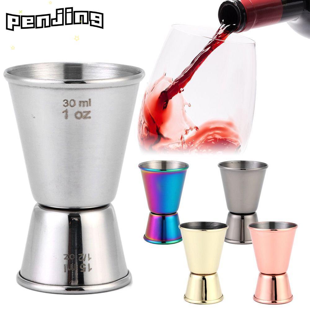 PENJING ค็อกเทล Shaker สไตล์ญี่ปุ่น 304 สแตนเลสวัด Jigger, 1/2-1oz Dual Shot Barware สําหรับ Bartend