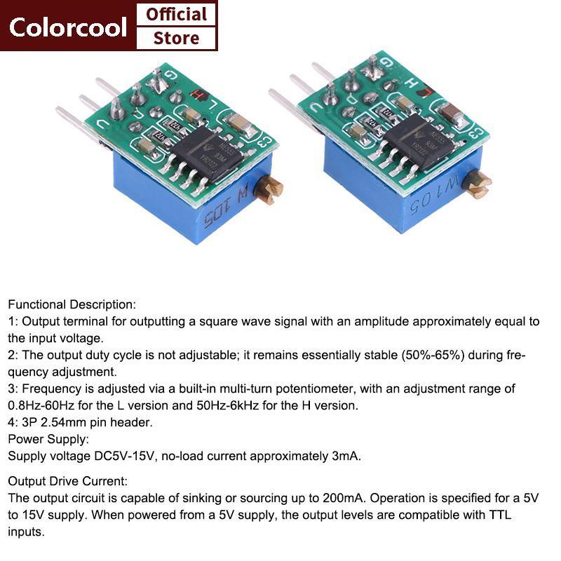 TH 50Hz-6Khz 0.8Hz-60Hz เครื่องกําเนิดสัญญาณแบบปรับได้ TP354 NE555 โมดูล Square Wave Pulse Generator