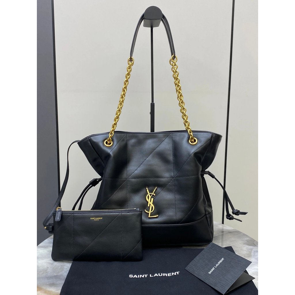 [Kaile Bag Shop] SAINTLAURENT Saint Laurent JAMIELARGEPOCHON Sheepskin Tote Bag กระเป๋าช้อปปิ้ง กระเ