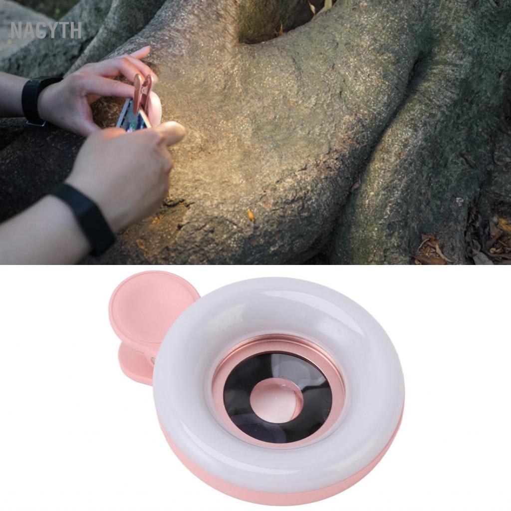 Nacyth Nacyth tomvorks 15X เลนส์มาโครพร้อมไฟขนาดเล็ก 2800 ถึง 6500K เติมโทรศัพท์สำหรับการถ่ายภาพการบ