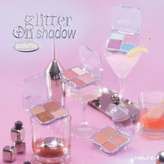 Mei Linda Glitter On Shadow Palette 6.8g #01 Strawberry Sunrise เมลินดา พาเลทอายแชโดว์เนื้อโมจินุ่มเด้ง.