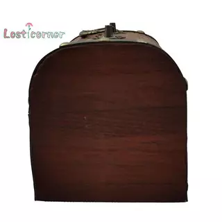 [Lostcorner] 1 ชุด Vintage Treasure กล่องเก็บไม้หีบสมบัติพร้อมล็อค Piggy Bank Organizer กล่องประหยัดสําหรับตกแต่งบ้าน [ใหม่]