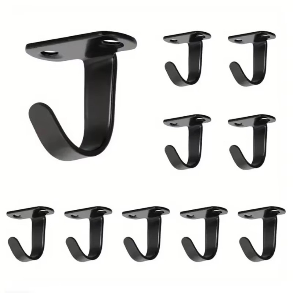 5Pcs Stainless Steel Screw Mounted Ceiling Hooks, Under-Shelf Towel, Heavy Duty Hanger For Bathroom 