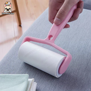 🔥 ม้วนกาวลูกกลิ้งทำความสะอาด ลูกกลิ้งเก็บขน เศษฝุ่น เศษผม ด้ามจับปรับความยาวได้ แปรงกำจัดขน 10cm