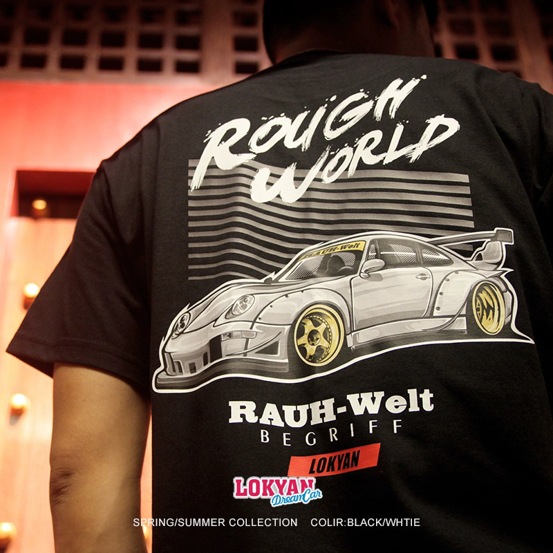 มีสินค้าในสต็อก!เสื้อยืดแขนสั้น Jay's 993 สำหรับรถดัดแปลง RWB Porsche classic 911 ทรงไวด์บอดี้แบบโลว