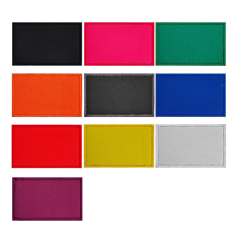 แพทช์ผ้าเปล่า 10 สีพร้อมตีนตุ๊กแกตะขอห่วงเสื้อผ้าป้ายกระเป๋าเป้สะพายหลัง,แพทช์ตกแต่งส่วนบุคคลสติกเกอร์ตกแต่งสีบริสุทธิ์,อุปกรณ์เย็บผ้าหัวเข็มข