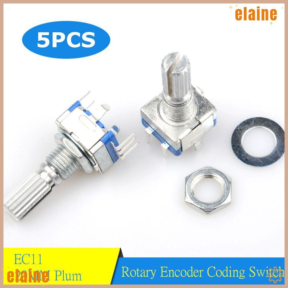 ELAINE 5PCS Rotary Encoder Handle ยาว 20 มม.พร้อมปุ่มกด 20 ตําแหน่ง EC11