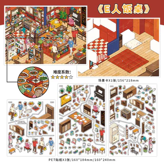 Idako [My Cabin No. 32] ขนาดใหญ่ 4 ชิ้น Cabin Warm Storage 2.5D ภูมิทัศน์สติกเกอร์ Creative diy Decompression SS962