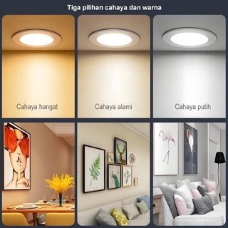 CANMEIJIA 3 สี ไฟดาวน์ไลท์ 2.5/3.5/4/6'' ดาวน์ไลท์ LED โคมไฟเพดาน ไฟled 6/9/12/18W แบบบาง หลอดไฟ กลม ไฟฝังฝ้า