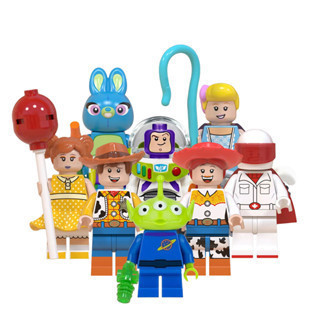 Cartoon Action Figure Buzzlighter Woody Jessie Alien Bonnie Ducky Bo Peep ของเล่นคอลเลกชันบล็อกอาคาร