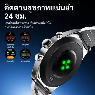 GOOJODOQ Retro Mens Smart Watch สแตนเลส 1.32 นิ้ว AMOLED Display Call BT5.3 กันน้ํา 350mAh