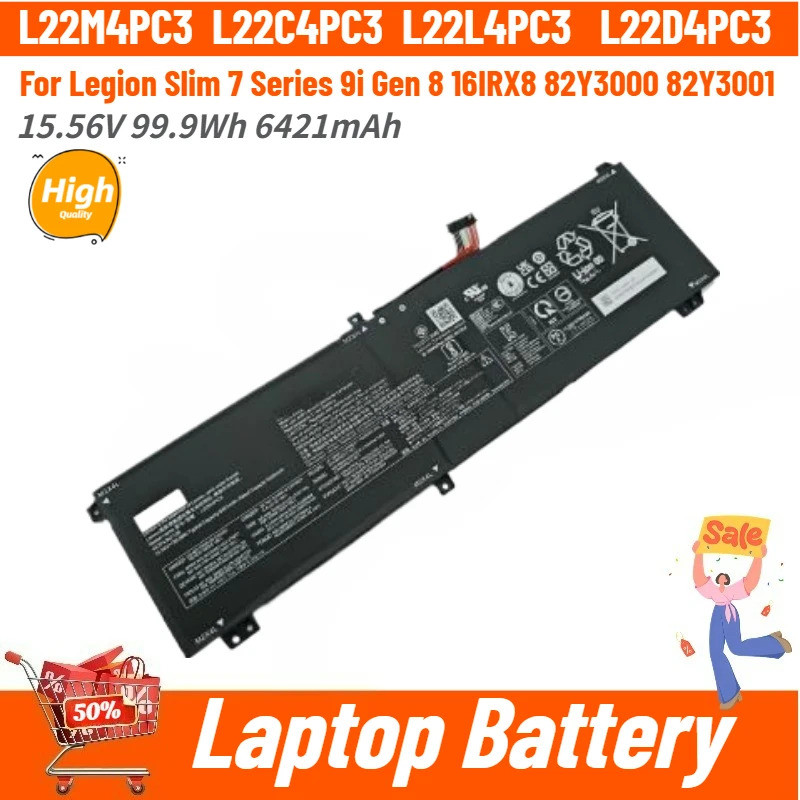 L22M4PC3 L22C4PC3 L22L4PC3 L22D4PC3 แบตเตอรี่แล็ปท็อปคุณภาพสูง15.56V 99.9Wh 6421mAh สําหรับ Legion S