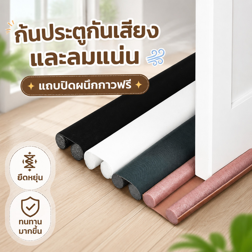 [รุ่นหนา]ยางกันขอบประตูบ้าน ที่กั้นประตู​ที่กั้นแอร์ออก ที่กันแมลง ที่รองประตูกันแมลง แผ่นรองประตู ที่กันฝุ่นประตู
