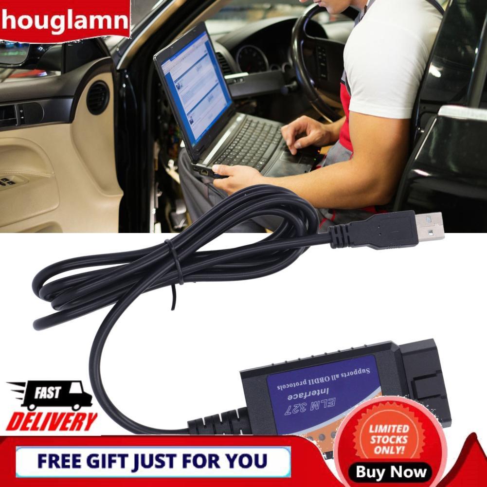 Houglamn Houglamn OBD2 เครื่องสแกนเนอร์เครื่องมือวินิจฉัยรถยนต์สำหรับ ELM327 PIC18F25K80 พร้อม CD รอ