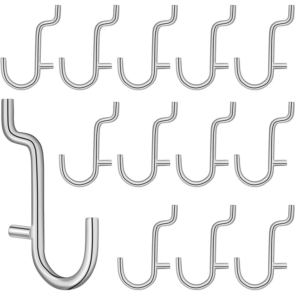 Mikikit 20pcs Peg Board Hook ขนาดเล็ก Pegboard Hook เครื่องมือ Pegboard Key แขวนตะขอภาชนะ Boards ขนา
