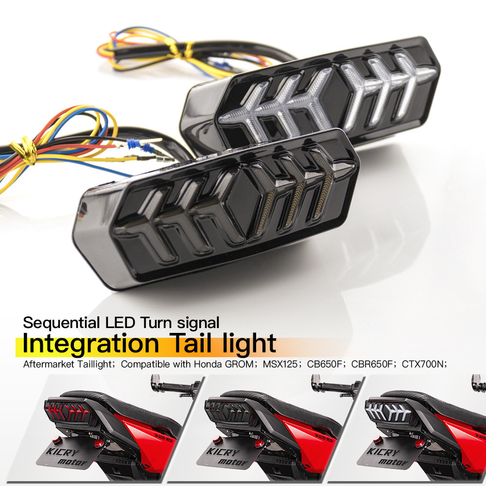 รถจักรยานยนต์ LED ไฟท้ายเบรคสําหรับ Honda MSX125 CB650 CBR650F CTX700 CTX700N CTX700 DCT ไหลกระพริบไ
