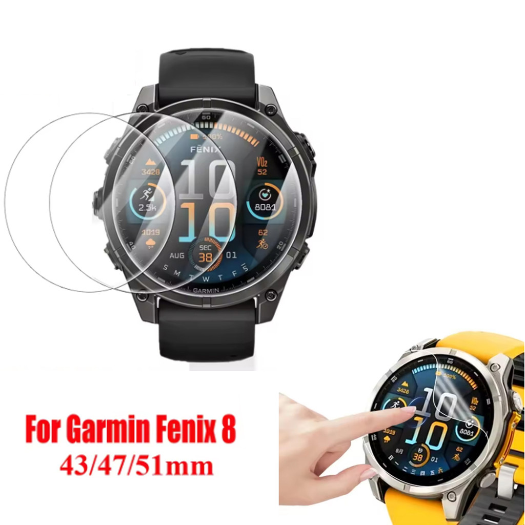 Soft TPU ฟิล์มปกป้องหน้าจอกระจกนิรภัยสําหรับ Garmin Fenix 8 43 มม./47 มม./51 มม.Fenix8 FenixE Crosso