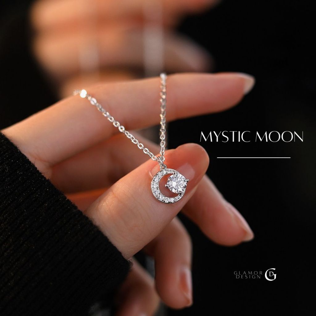 YY.Fashion จี้เงินแท้ Mystic Moon จี้สร้อยคอ สร้อยเพชร สร้อยแฟชั่น สร้อยเงิน สร้อคอแฟชั่น สร้อยคอผู้หญิง X014