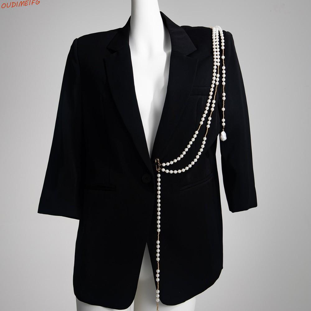 พู่ Sox ขา วินเทจมุกโซ่เข็มกลัด และหลายชั้นสร้อยคอออรีนต์ สำหรับสูทหรูหรา