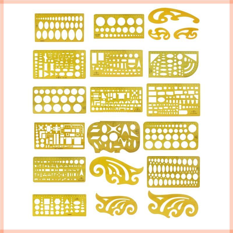 CC Multi-Function Measuring Drawing Template ไม้บรรทัดพลาสติกสําหรับสํานักงานโรงเรียน