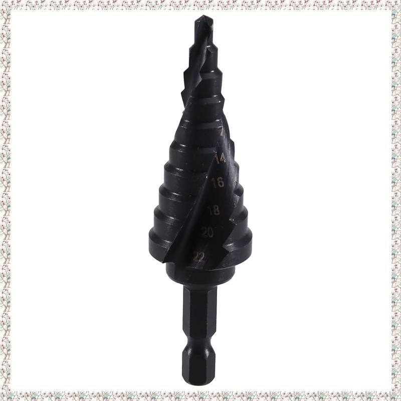 [kjyxgsncsjxsm] M35 Cobalt Four Spiral Flute Step Drill Bit, 3/16"-7/8"(12 Step Sizes), 1/4" Hex Sha