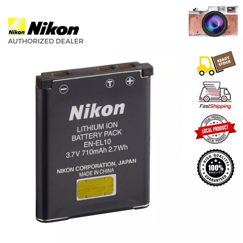 ต้นฉบับ Nikon EN-EL10 / ENEL10 แบตเตอรี่ camera for Nikon S200,S210,S500,S510,S520,S600,S700,S80,S3000