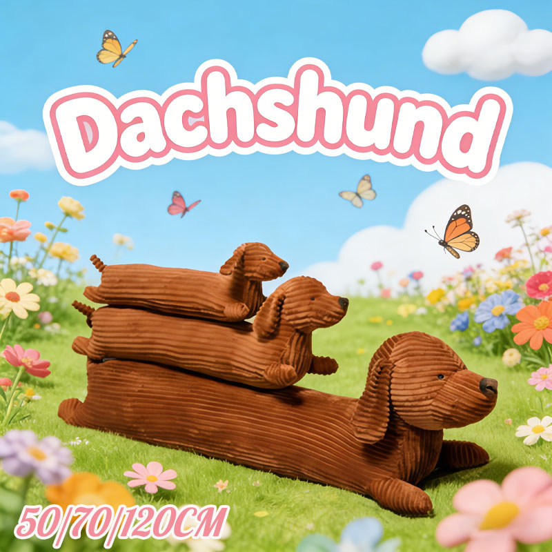 ดัชชุนหมอนตุ๊กตาสัตว์ ตุ๊กตา Dachshund หมอนข้างหมาดัชชุน 50/70/120cm ของเล่นน่ารักนุ่มสําหรับห้องนั่