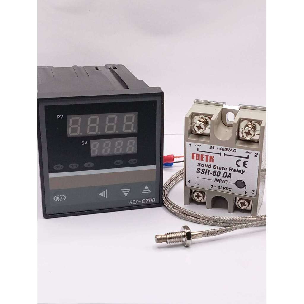 มือ1 ชุดควบคุมอุณหภูมิ  REX-C700+K เทอร์โมคัปเปิล+ SSR. Digital LCD PID