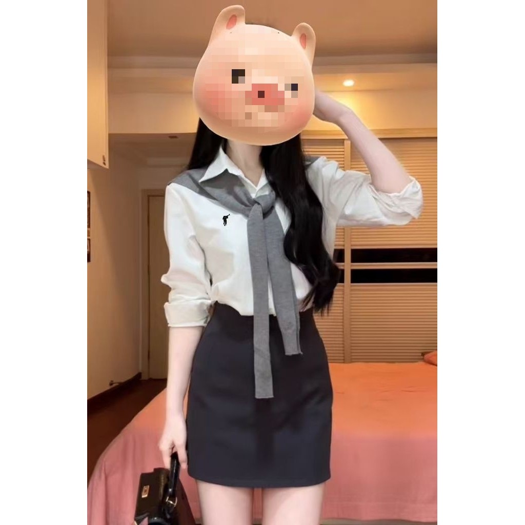 新款法式气质白色衬衫外套女春季高级感衬衣外搭韩系长袖上衣New French Temperament White Shirt Coat Women's Springehth244.th