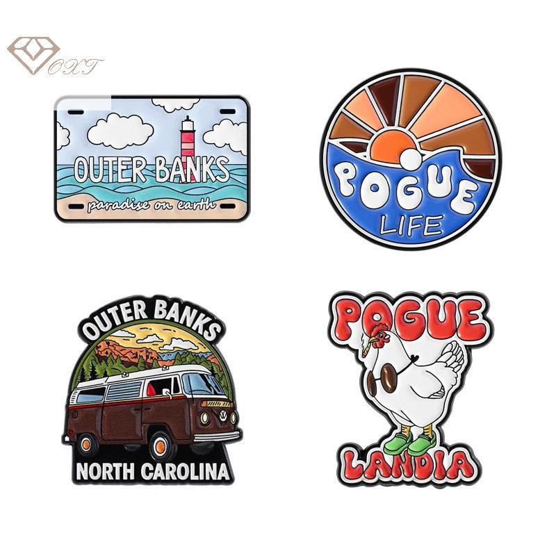 Ine Outer Banks Enamel Pins Outer Banks North Carolina Coastal Travel Beach Vibes เข็มกลัดLapel Badg