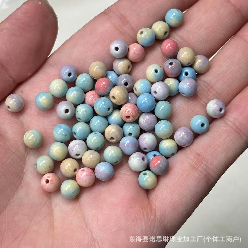 Alxa Rainbow หินลูกปัด DIY เครื่องประดับลูกปัดอุปกรณ์เสริมโทรศัพท์มือถือสร้อยข้อมือจี้กระเป๋าสร้อยคอ