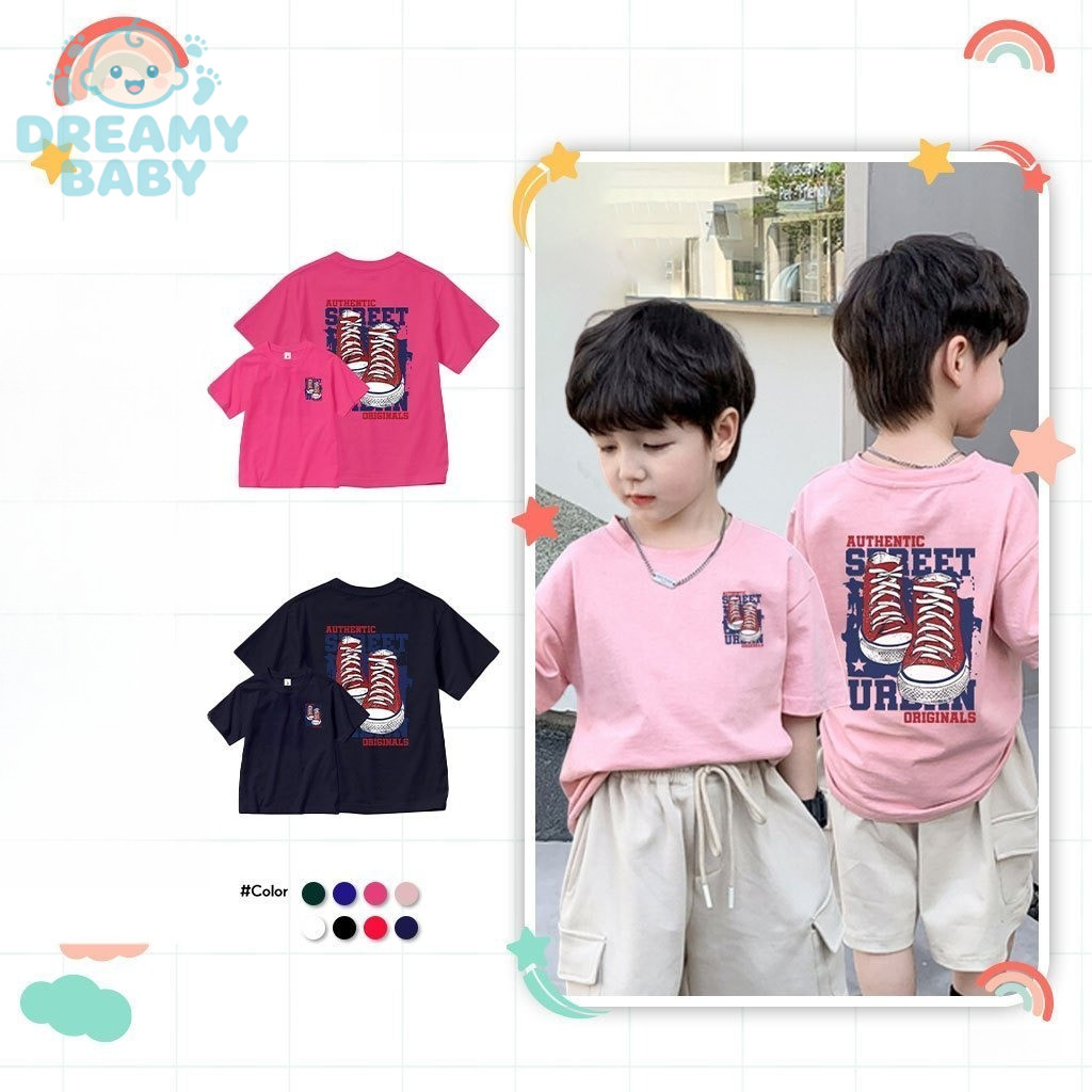 COD (Ho Chi Minh)DREAMY BABY Loose T-shirt for boys EED644 ผ้าคอตตอนสุดเท่ 100%
