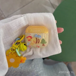 การ์ตูนสร้างสรรค์ Yellow Bee เหมาะสําหรับ AirPods1/2 ชุดหูฟังบลูทูธ pro เคสป้องกัน 3/4 จี้