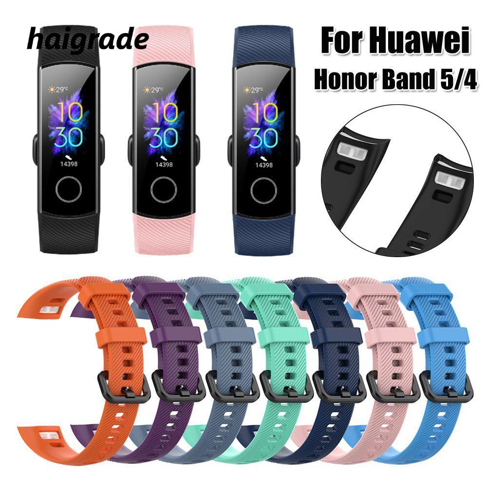 HAIGRADE สําหรับ Honor Band 5 4 สายรัดข้อมืออัจฉริยะแบบนุ่มซิลิโคนแบบสปอร์ต