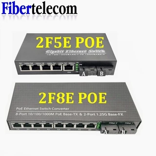 Fiber Optical POE Switch Gigabit พร้อมพอร์ต POE 4/8 สําหรับกล้องวงจรปิดกล้อง IP