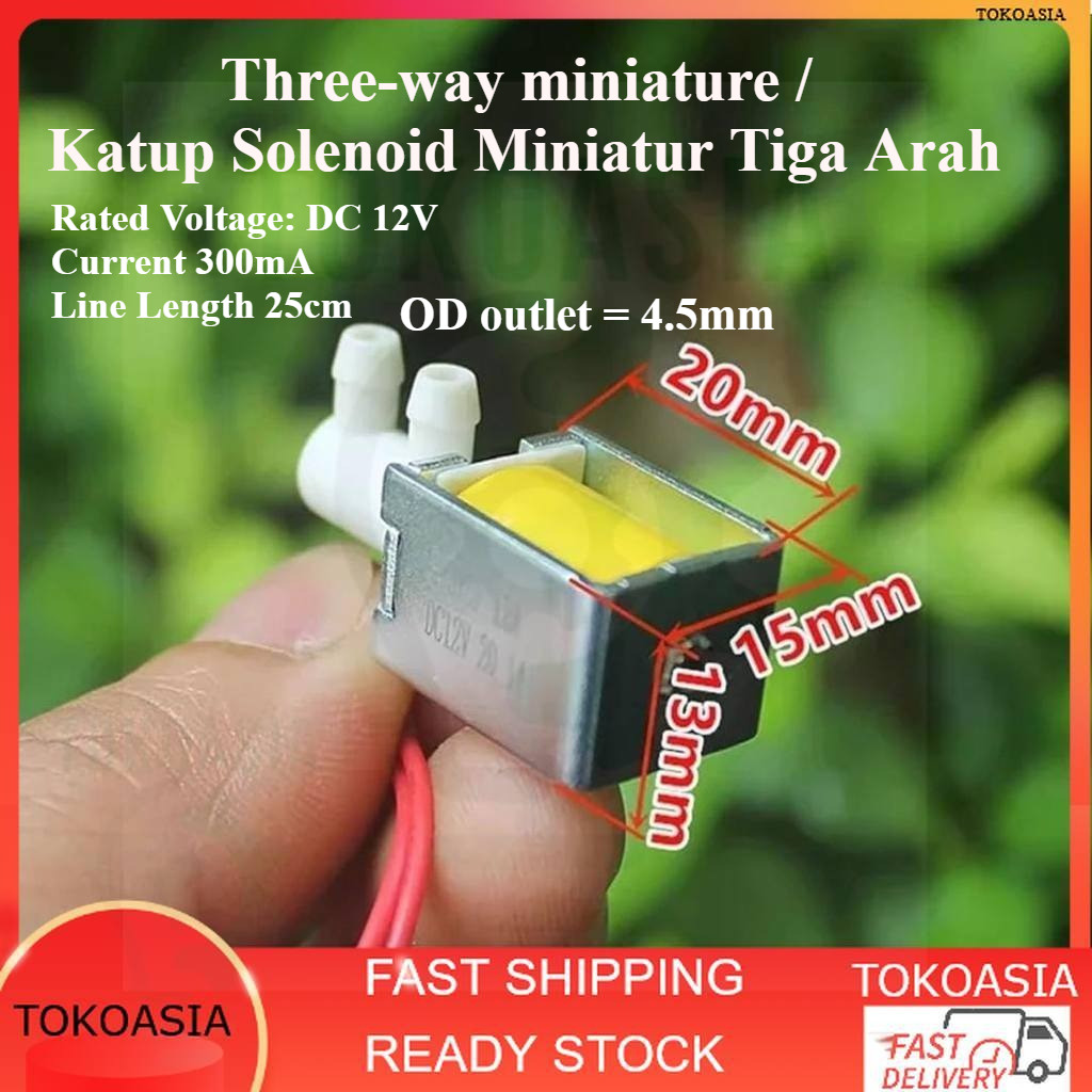 โซลินอยด์วาล์วไฟฟ้า, DC 12V 2-Position 3-Way N/CN/O มินิไฟฟ้าโซลินอยด์วาล์ว Micro Air Gas Flow Contr