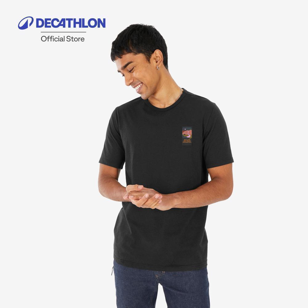 Decathlon Men'S T-Shirt Black - Nh100 เสื้อยืดเดินป่าสำหรับผู้ชาย รุ่น Nh100 - Black