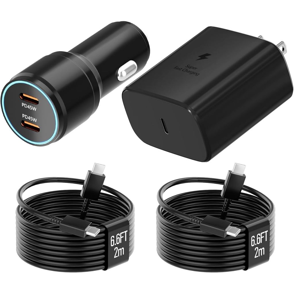 45W USB-C Charger, 45W PPS Super Fast USB-C Wall/Car Charger สําหรับ Samsung Galaxy S25 Ultra/S25+/S