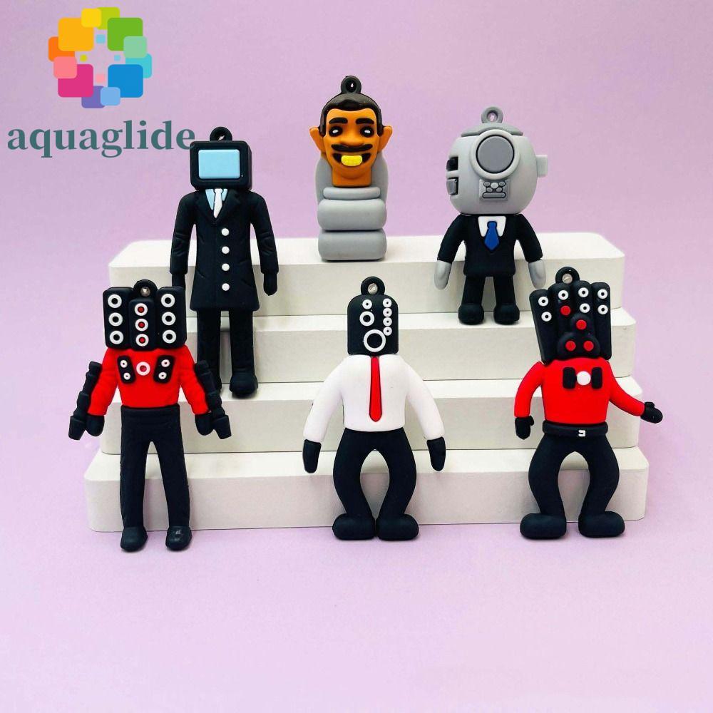 AQUAGLIDE อะนิเมะห้องน้ํา Man พวงกุญแจ, Skibidi ห้องน้ําทีวี Man Camara Man Skibidi Bop พวงกุญแจ, กร