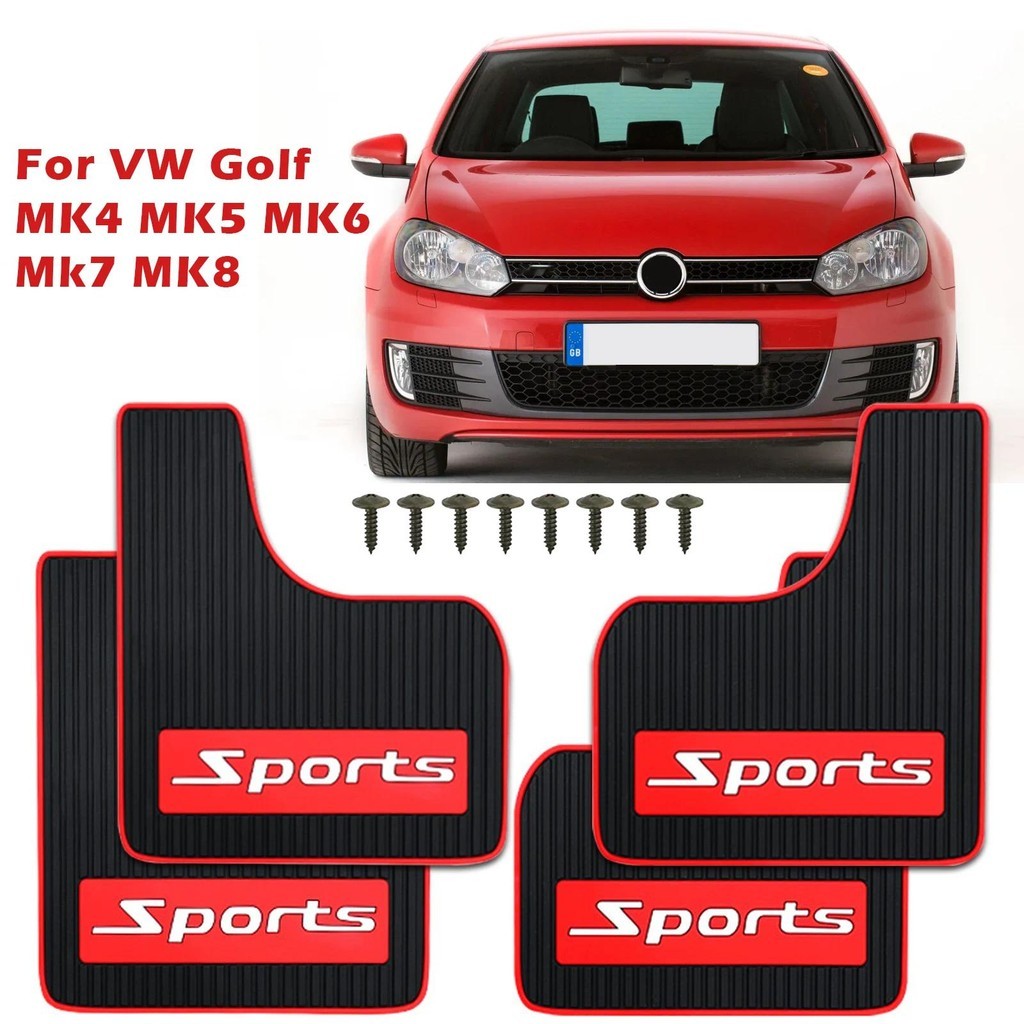 กีฬา Mud Flaps สําหรับ VW Golf MK4 MK5 MK6 Mk7 MK8 GTI GTD GTE R-Line Splash Guard Auto Mudguards ด้