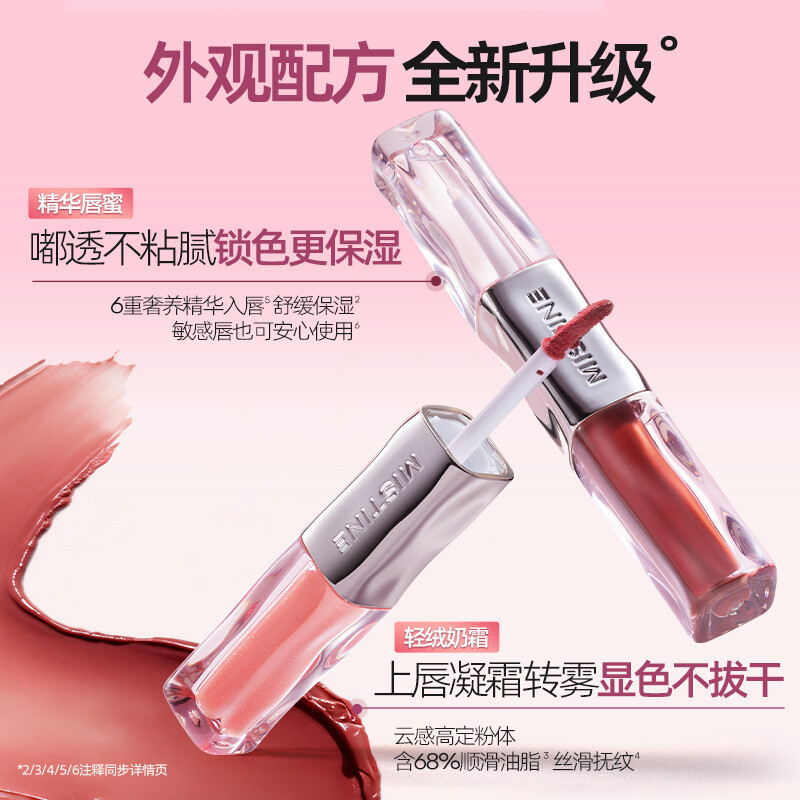 MISTINE ลิปกลอส กระจกสองหัว น้ำ แสง ลิปสติก สีนู้ด รูปที่ 6