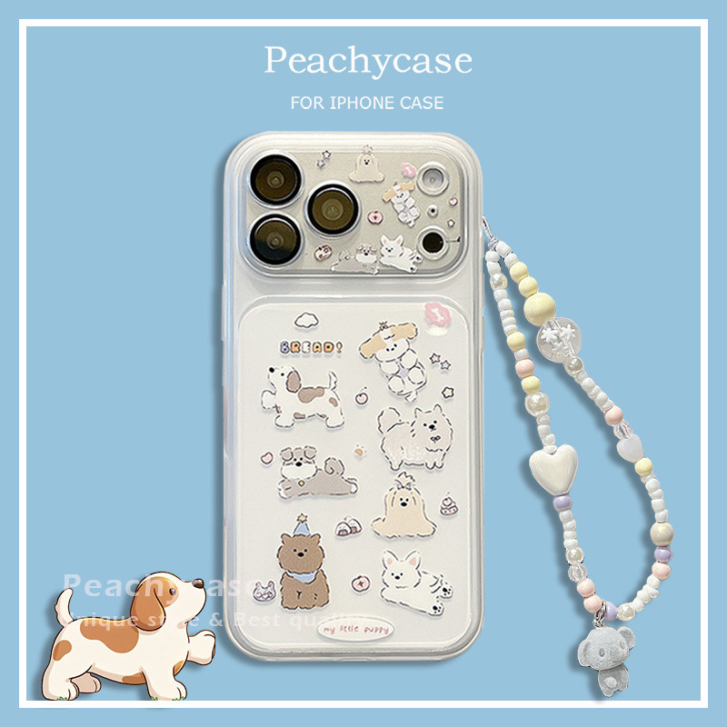 การ์ตูนสุนัข 2 ใน 1 PC โทรศัพท์มือถือสําหรับ iPhone 17 16 15 14 Pro Max 13 iPhone 17 พร้อม Koala จี้ Chain TPU Anti-collision ฝาหลัง Shell