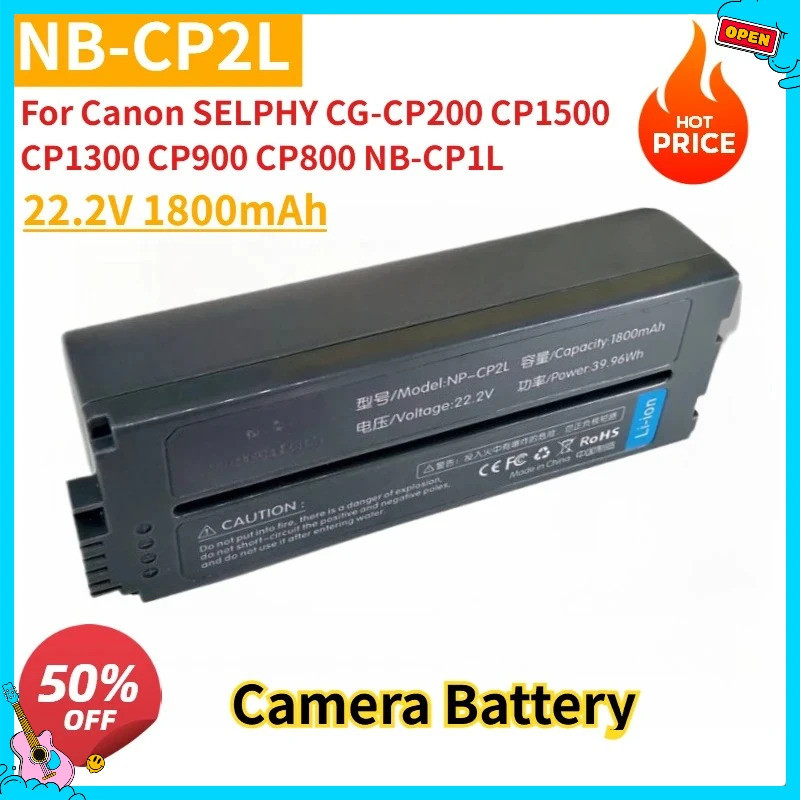 ใหม่เปลี่ยนแบตเตอรี่กล้อง NB-CP2LH NB-CP2L 22.2V 1800mAh สําหรับ Canon SELPHY CG-CP200 CP1500 CP1300