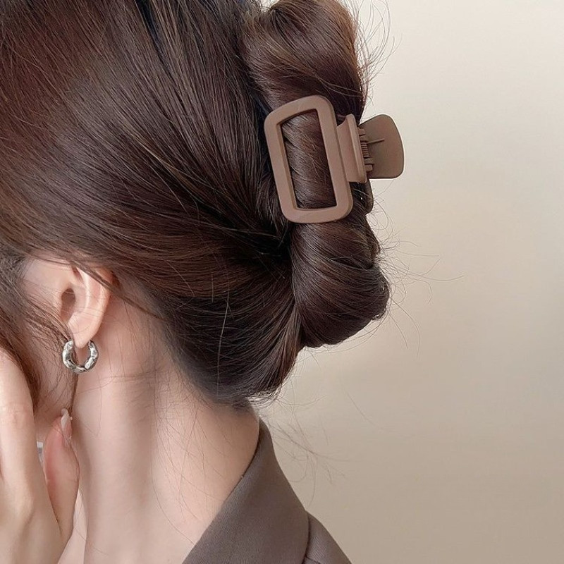 ชุด 4 ชิ้น French Lazy Small Square Grab Clip High-End Feel Frosted Clip Medium Back Head Half-Tie เครื่องประดับผม Hairpin