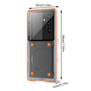 IP68 Waterproof Case 2M 30Min Shockproof MIL-STD Dust Proof Fits 6.9Inch for most phone with Lanyard