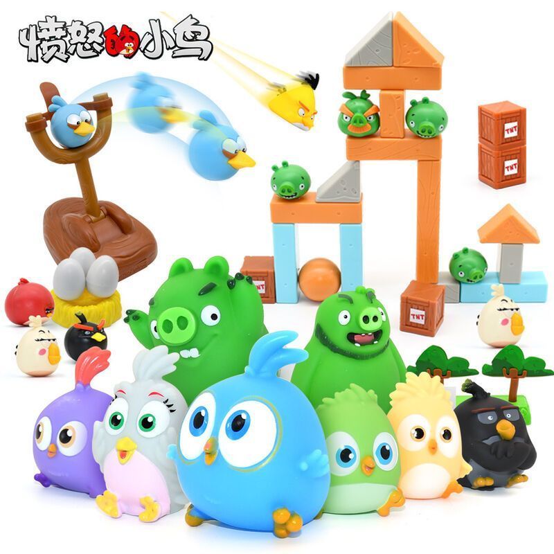 Angry Birds ชุดของเล่น Boy Interactive ฉากการศึกษาอาคารยิงของเล่นเด็กครบชุด