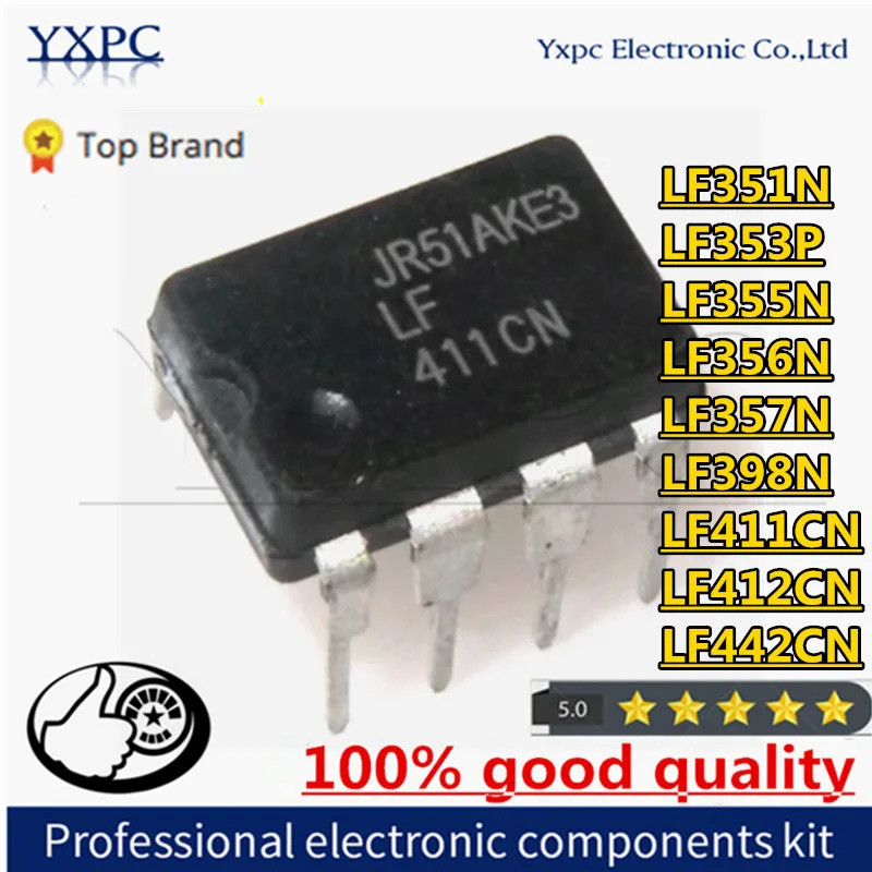 5pcs LF351N LF353P LF355N LF356N LF357N LF398N LF411CN LF412CN LF442CN DIP8 ชิป ic